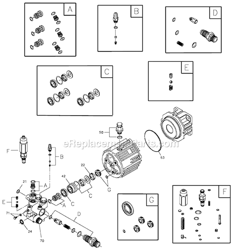 Page B Diagram and Parts List for 020364-0  Briggs and Stratton Pressure Washer